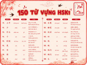 150 từ vựng HSK 1 đầy đủ kèm ví dụ