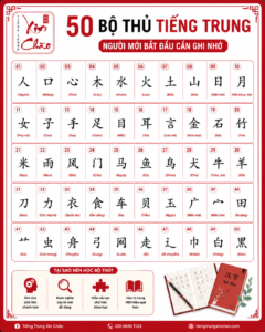 50 Bộ thủ trong tiếng trung