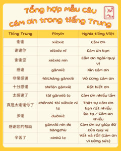 15+ mẫu câu cảm ơn tiếng Trung thông dụng