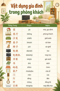 Vật dụng gia đình trong phòng khách