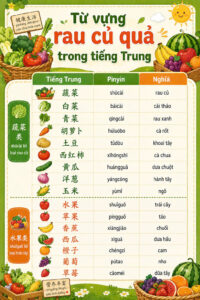 Từ vựng rau củ quả trong tiếng Trung