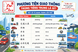 Phương tiện giao thông trong tiếng Trung là gì?