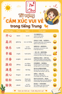 Từ vựng cảm xúc vui vẻ trong tiếng Trung