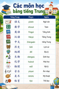 Các môn học bằng tiếng Trung
