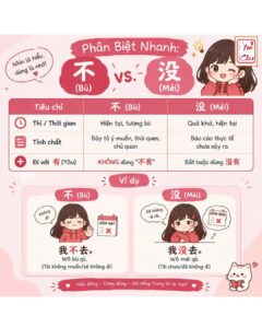 Câu phủ định tiếng Trung với 不 và 没