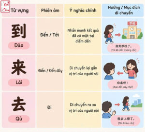 Phân biệt 去 - 来 - 到